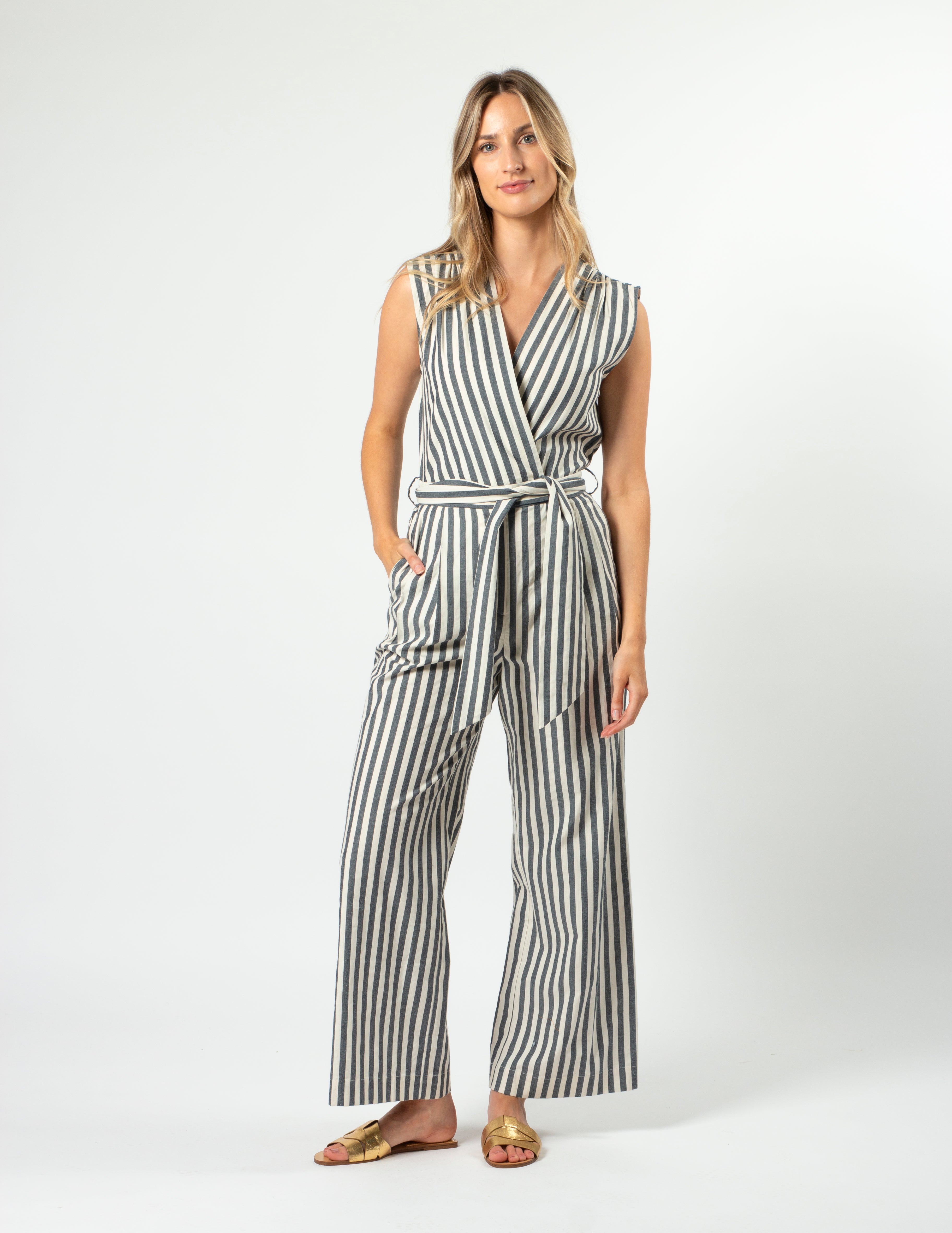 Saylor Jumpsuit Navy Stripe Stella Gemma