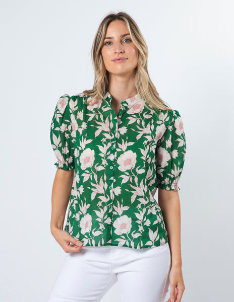 【未使用】Garden Floral-print Ribbon Blouse Zara Womens Shirt XS Satin Blouse Floral Print Button Up
