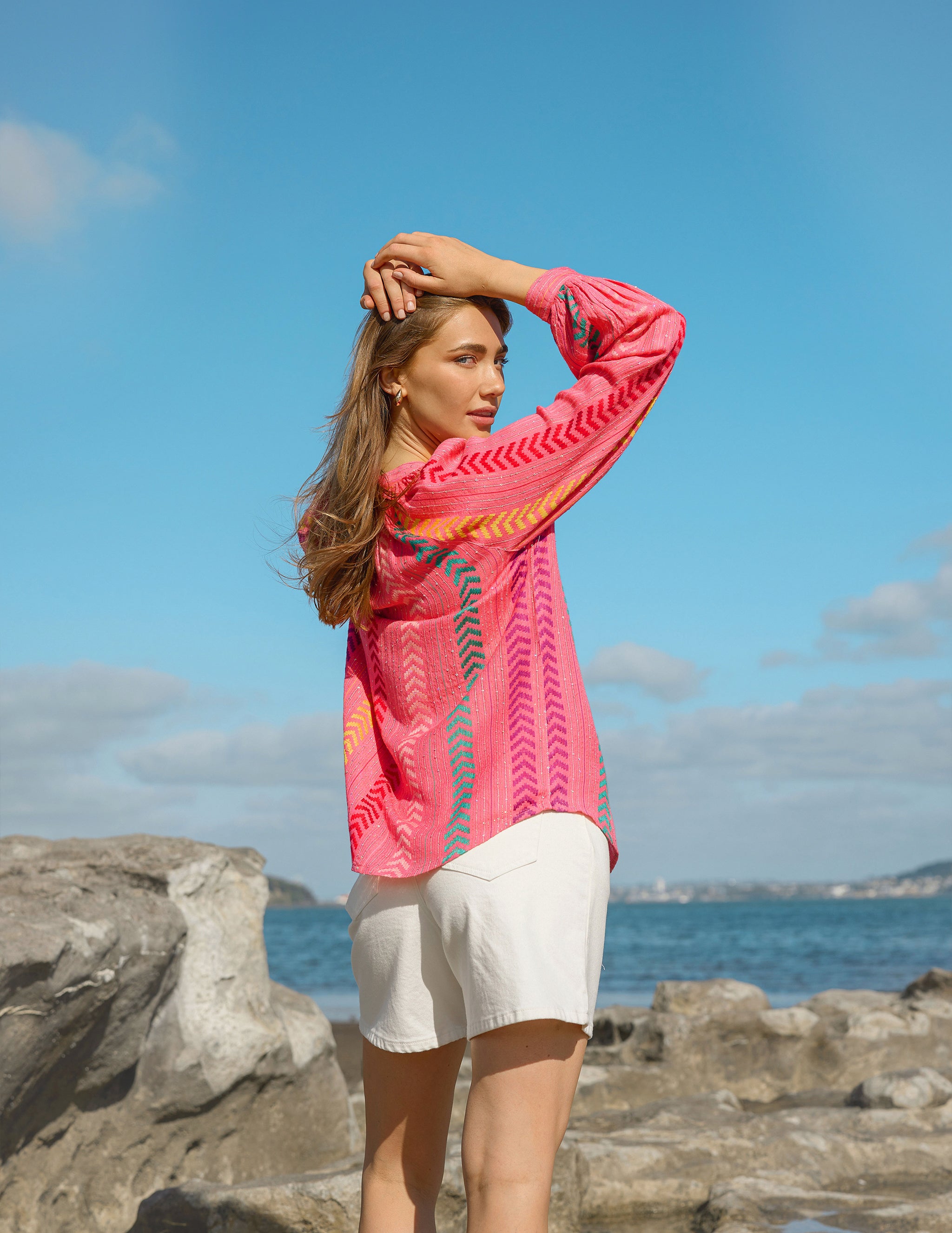 Dominica Blouse - Hot Pink – Stella+Gemma