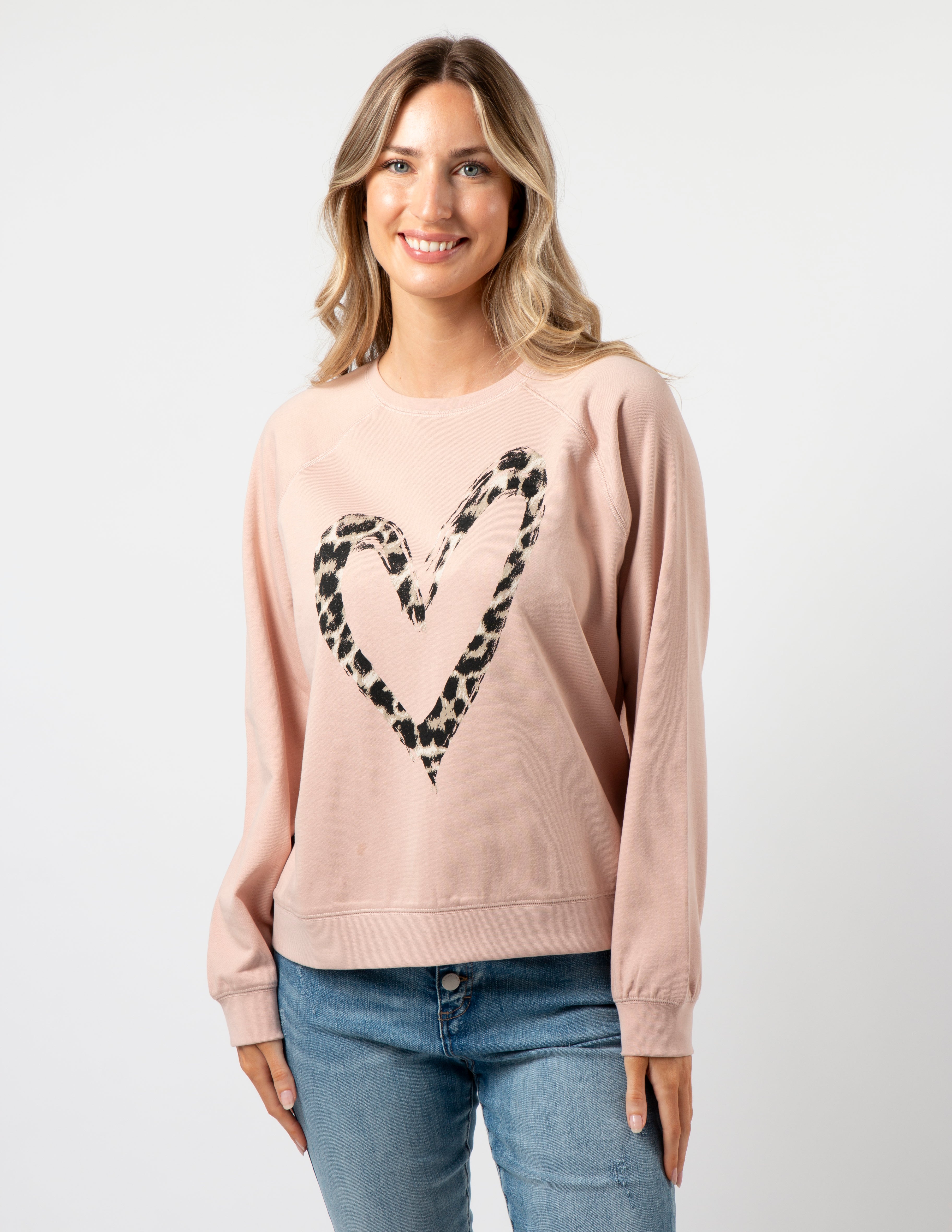 Leopard heart sweater best sale