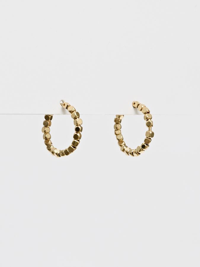 Gold nugget hoop deals earrings